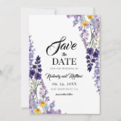 Elegante Wilde Bloem Rustieke Bruiloft Save The Date (Voorkant)