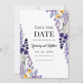 Elegante Wilde Bloem Rustieke Bruiloft Save The Date (Voorkant)