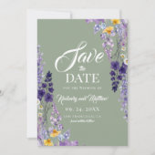 Elegante Wilde Bloem Rustieke Salie Bruiloft Save The Date (Voorkant)