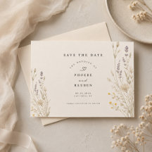 Elegante Wilde Bloem Save the Date