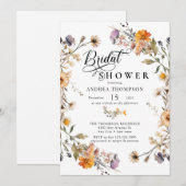 Elegante Wilde Bloem | Script Bruidsmeisje Feest Kaart (Voorkant / Achterkant)