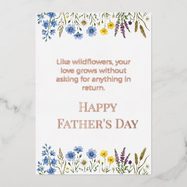 Elegante Wilde Bloem Vaderdag Papa Folie Feestdagenkaart