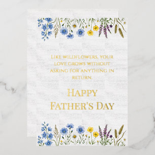 Elegante Wilde Bloem Vaderdag Papa Folie Vakantie  Feestdagenkaart