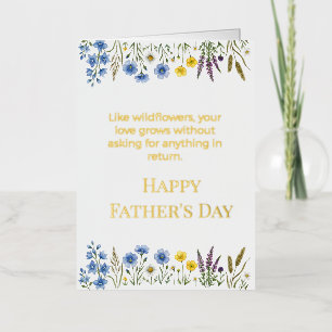 Elegante Wilde Bloem Vaderdag Papa Folie Wenskaart