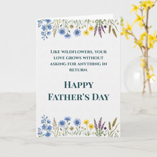 Elegante wilde bloem Vaderdag Papa  Kaart (Gele Bloem)