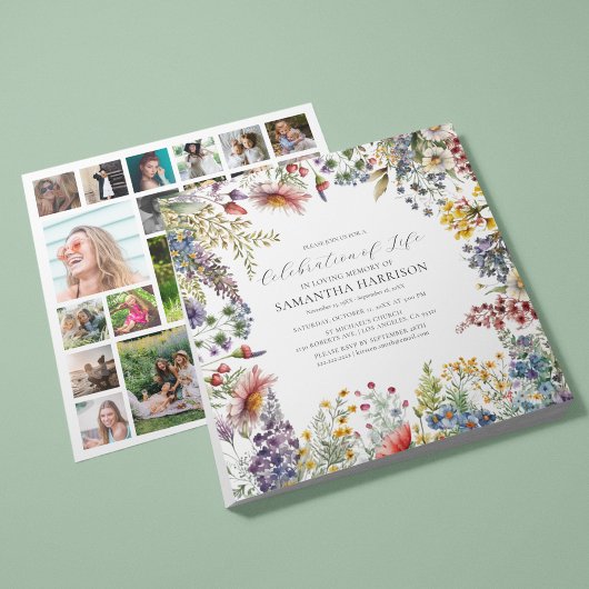 Elegante wilde bloem viering van het leven kaart