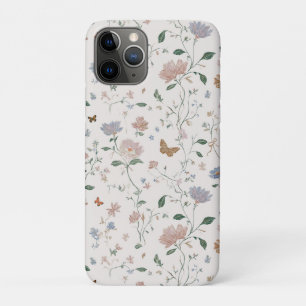 Elegante wilde bloem & vlinder Toile-De-Jouy Case-Mate iPhone Case