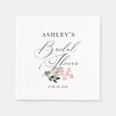 Elegante Wilde Bloem Waterverf Bruiloft Feest Servet (Voorkant)