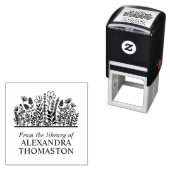 Elegante Wilde Bloemen #2 Bibliotheek Boeknaam Zelfinktende Stempel (In situ)