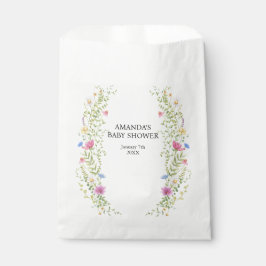 Elegante Wilde Bloemen Baby Shower Bedankzakje
