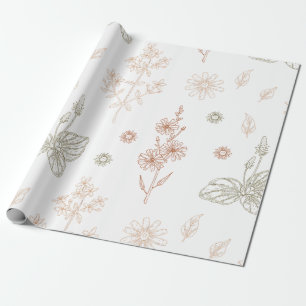 Elegante Wilde Bloemen Baby Shower Cadeaupapier