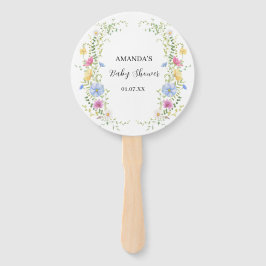 Elegante Wilde Bloemen Baby Shower Handwaaier