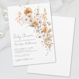 Elegante Wilde Bloemen Baby Shower Kaart