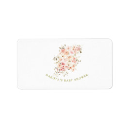 Elegante Wilde Bloemen Baby Shower Retouradres Etiket