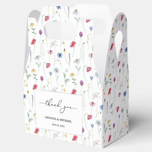 Elegante wilde bloemen bedankdoosjes (Geopend)