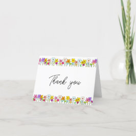 Elegante wilde bloemen bedankkaart