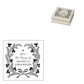 Elegante wilde bloemen bloeien uit het bibliotheek rubberstempel (Gestempeld)