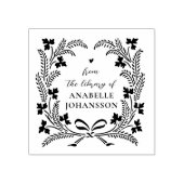 Elegante wilde bloemen bloeien uit het bibliotheek rubberstempel (Afrduk)