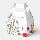 Elegante wilde bloemen bloeiende tuin bruiloft bedankdoosjes (Achterkant)