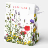 Elegante wilde bloemen bloeiende tuin bruiloft bedankdoosjes (Achterkant)