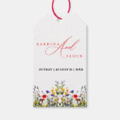 Elegante wilde bloemen bloeiende tuin bruiloft cadeaulabel (Voorkant)