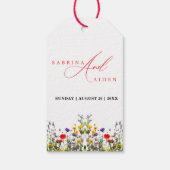 Elegante wilde bloemen bloeiende tuin bruiloft cadeaulabel (Achterkant)