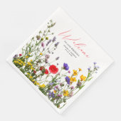 Elegante wilde bloemen bloeiende tuin bruiloft servet (Hoek)