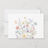 Elegante wilde bloemen bloemenbruiloft RSVP kaartje (Achterkant)