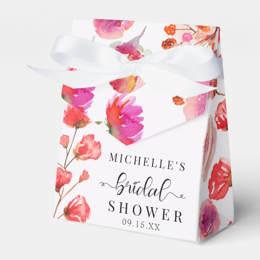 Elegante wilde bloemen | Boho Bruiloftsborrel Bedankdoosjes (Voorkant Zijde)