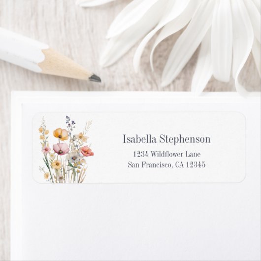 Elegante Wilde Bloemen Boho Retouradres Etiket (Insitu)