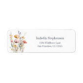 Elegante Wilde Bloemen Boho Retouradres Etiket (Voorkant)