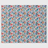 Elegante Wilde Bloemen Botanisch Patroon Cadeaupapier (Vlak)