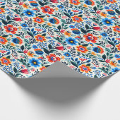 Elegante Wilde Bloemen Botanisch Patroon Cadeaupapier (Hoek)