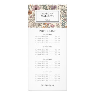 Elegante Wilde Bloemen Botanische Onderneming Reclamekaart