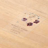 Elegante Wilde Bloemen Bruiloft Acryl Uitnodigingen (Laagn)
