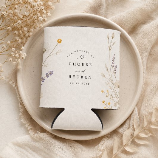 Elegante Wilde Bloemen Bruiloft Blikjeskoeler