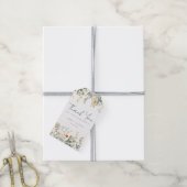 Elegante Wilde Bloemen Bruiloft Cadeaulabel (Met Touw)