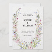 Elegante Wilde Bloemen Bruiloft Collectie Kaart (Voorkant)