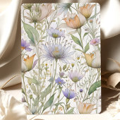 Elegante Wilde Bloemen Bruiloft Delicate Pastel Kl Kaart