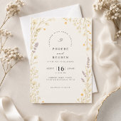 Elegante Wilde Bloemen Bruiloft Kaart