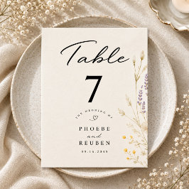 Elegante Wilde Bloemen Bruiloft  Kaart