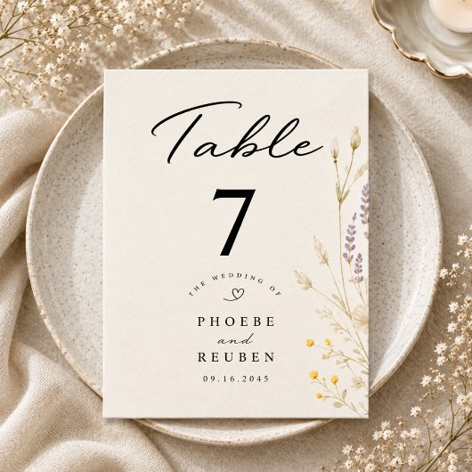 Elegante Wilde Bloemen Bruiloft Kaart