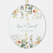 Elegante Wilde Bloemen Bruiloft Keramisch Ornament (Links)