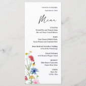 Elegante Wilde Bloemen Bruiloft Menu (Voorkant)