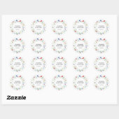 Elegante Wilde Bloemen Bruiloft Ronde Sticker (Vel)