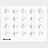 Elegante Wilde Bloemen Bruiloft Ronde Sticker (Vel)