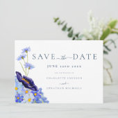 Elegante Wilde Bloemen Bruiloft Save The Date (Staand voorkant)