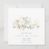 Elegante Wilde Bloemen Bruiloft Save The Date (Voorkant)