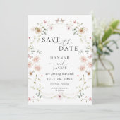 Elegante Wilde Bloemen Bruiloft Save The Date (Staand voorkant)