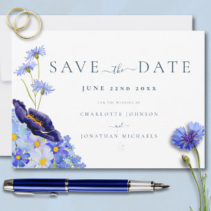 Elegante Wilde Bloemen Bruiloft Save The Date